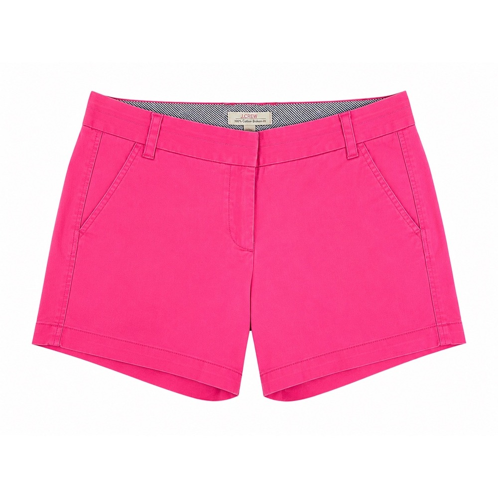 J.Crew Womens Chino Broken-In Shorts Hot Pink Cotton Size 12 Style 68925